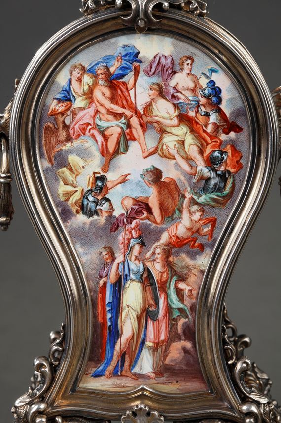 A Viennese silver and enamel table clock | MasterArt